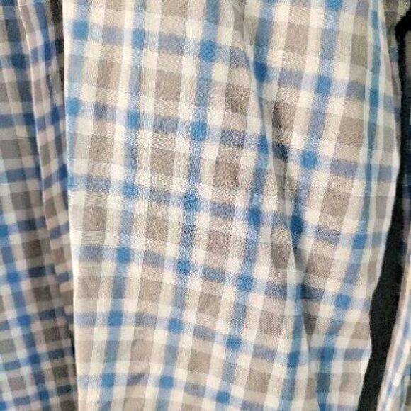 Forsyth of Canada Non Iron Shirt Men M Blue Plaid Long Sleeve Work Travel Casual - Picture 5 of 5